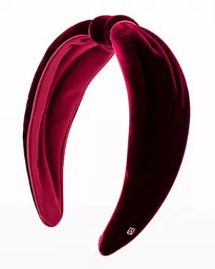 Burgundy Knot Velvet Headband