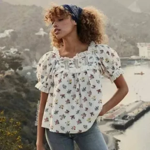 Frances Top in Fleurs de Jonquille