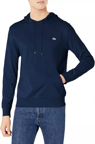 Lacoste - Long Sleeve Hooded Jersey Cotton T Shirt Hoodie