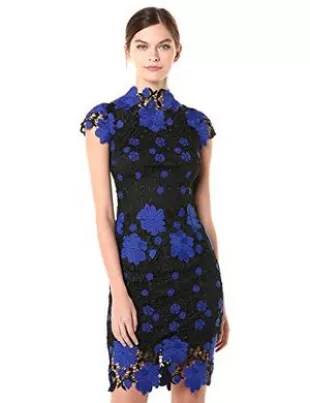 Women's Mock Neck Lace Dress