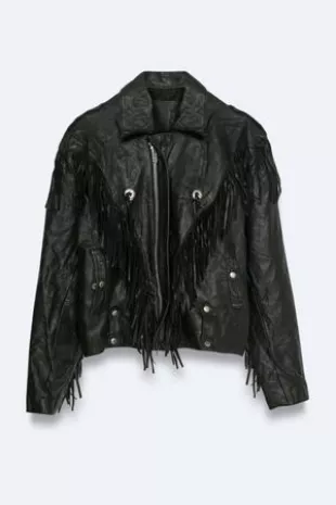 Veste En Cuir Noir Vintage Style Années 80 - Taille XL - Occasion Très Bon état