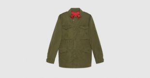 Gucci   Parka enduite à logo Gucci