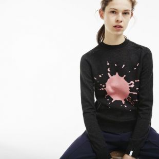 Pull  en jersey de coton et cachemire avec marquage