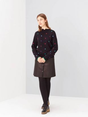 Pull à pois brodé