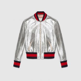 Lil Pump Gucci Gang Silver Leather Jacket - The Movie Fashion