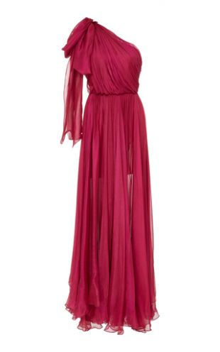 Maria Lucia Hohan - Altheda Metallic Silk Mousseline One Shoulder Dress