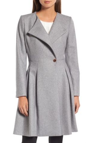 Ted Baker London Wool Blend Asymmetrical Skirted Coat | Nordstrom