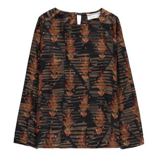 Blouse Feuilles Noir