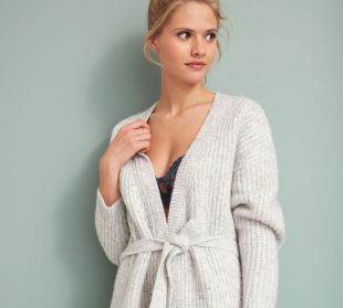 Cardigan manches longues Gris clair