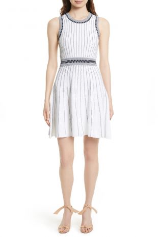 MILLY | Ribbed Knit Fit & Flare Dress | Nordstrom Rack