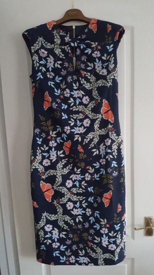 Ted baker KAIRRA Kyoto Gardens Bow Neck bodycon shift midi Dress sz 5 UK 16 | eBay