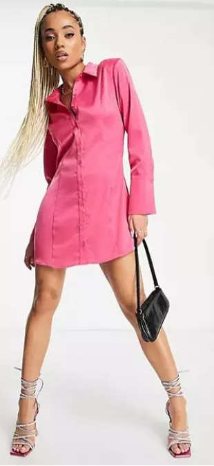 Missguided Satin Shirt Dress worn by Deborah Williams as seen in The Real  Housewives of Potomac (S07E12)