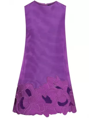 Guipure-lace Trim Shift Dress