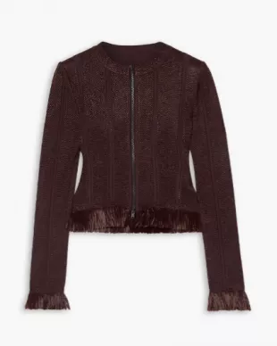 Alaïa - Fringed Stretch Knit Jacket