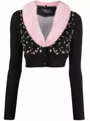 Blumarine - Sequin Embellished V Neck Cardigan