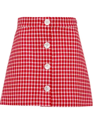 Miu Miu - Tweed Buttoned Mini Skirt