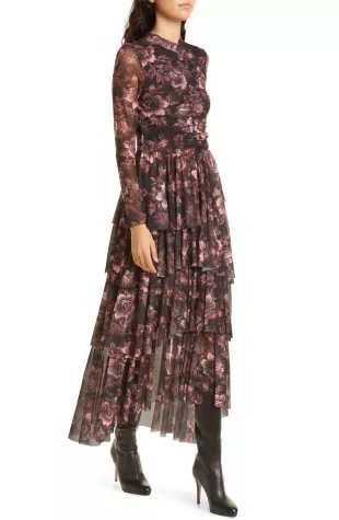Janeti Tiered Long Sleeve Dress