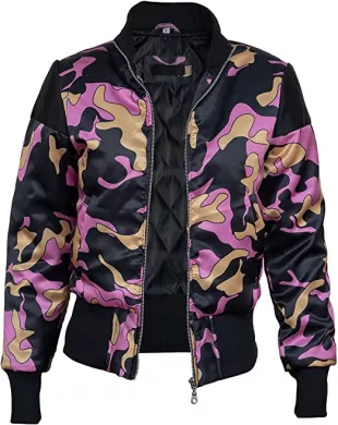Women's Bomber Jackets Lightweight Zip Up Casual Fall Winter Print Bomber Jacket Outwear