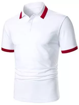 Men's Contrast Collar Short Sleeve Golf Polo Shirt