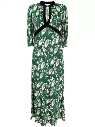 Petra Puff-Sleeve Long Dress b