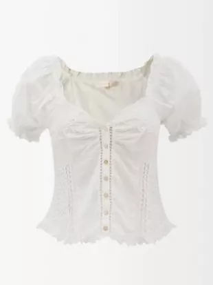 Bryant Embroidered Broderie Anglaise Cotton Blouse