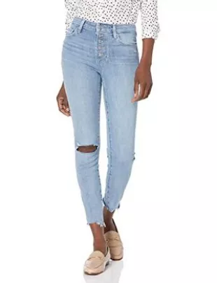 Hoxton Ankle Expossed Button Fly High Rise Skinny Leg