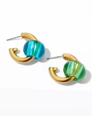 Jolly Hoop Earrings in Multi-Blue