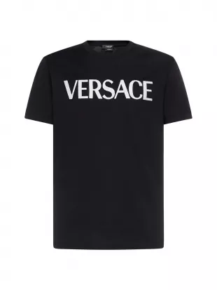 Versace - Logo Embroidered Crewneck T-Shirt