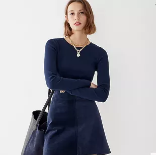 Perfect-Fit Long-Sleeve Crewneck T-Shirt