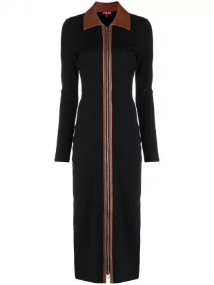 Alfred Contrasting-Collar Midi-Dress
