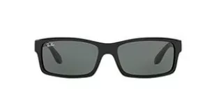 Ray-Ban RB4151 Rectangular Sunglasses, Black/Green, 59 mm