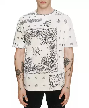 Elevenparis Men's Crackle Cotton T-Shirt Blue Size X-Large main image 1