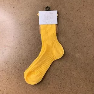 Women's One Size Yellow Willow Pointelle Knit Crew Socks