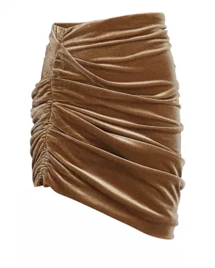 Cyrus Ruched Velvet Mini Skirt