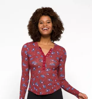 One of the Girls Printed Sleep & Lounge Thermal Henley