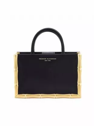 Women's Bamboo Leather Tote - Black Gold