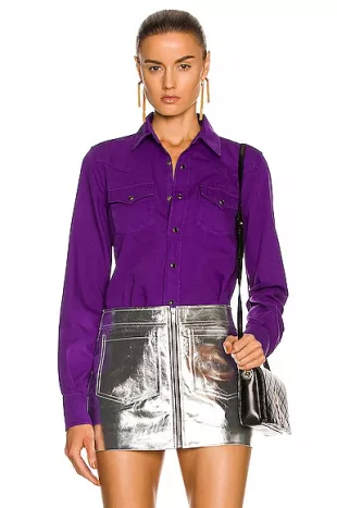 Classic Western Shirt in Authentic Purple