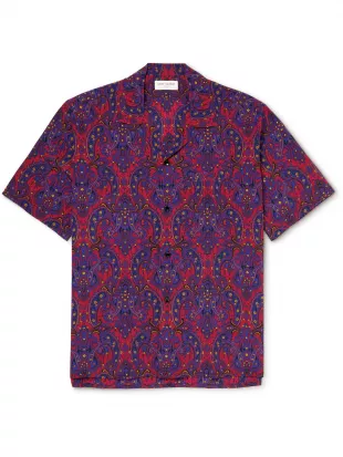 Saint Laurent - Camp-Collar Paisley-Print Silk Shirt