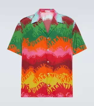 Multicolored Silk Printed Cotton Shirt