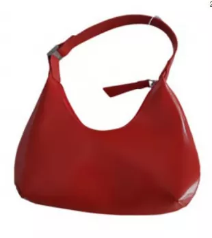 Baby Amber Leather Shoulder Bag in Red