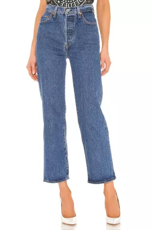 Ribcage Straight Ankle Jeans in Georgie