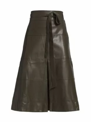 Hudson Faux Leather Midi-Skirt