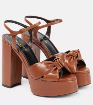 Bianca Knotted Leather Platform Sandals