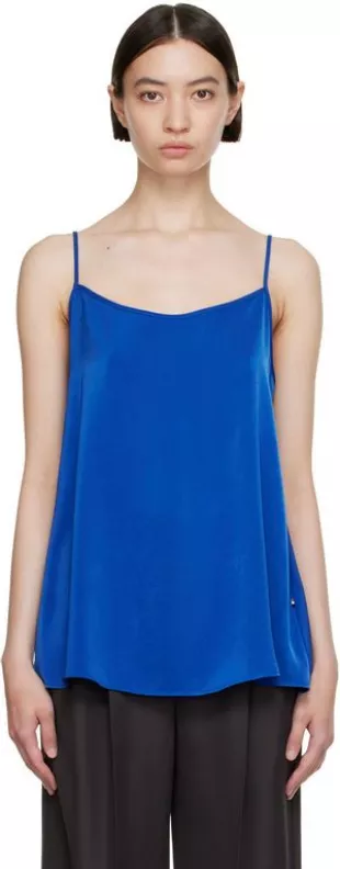 Blue Polyester Tank Top