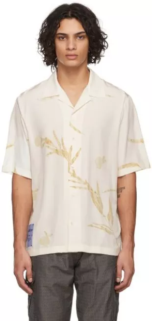 Off-White Pressed Leaves Casual Shirt