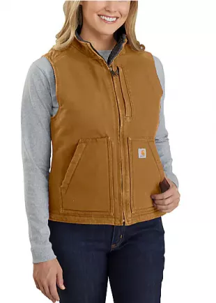 Womens Relaxed Fit Washed Duck Vest