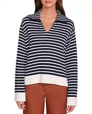 Linden Striped V Neck Sweater
