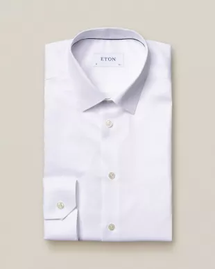 Chemise blanche en twill signature – Col français