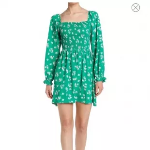 Floral Long Sleeve Smocked Minidress
