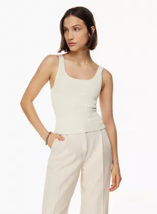 Sculpt Knit Squareneck Tank